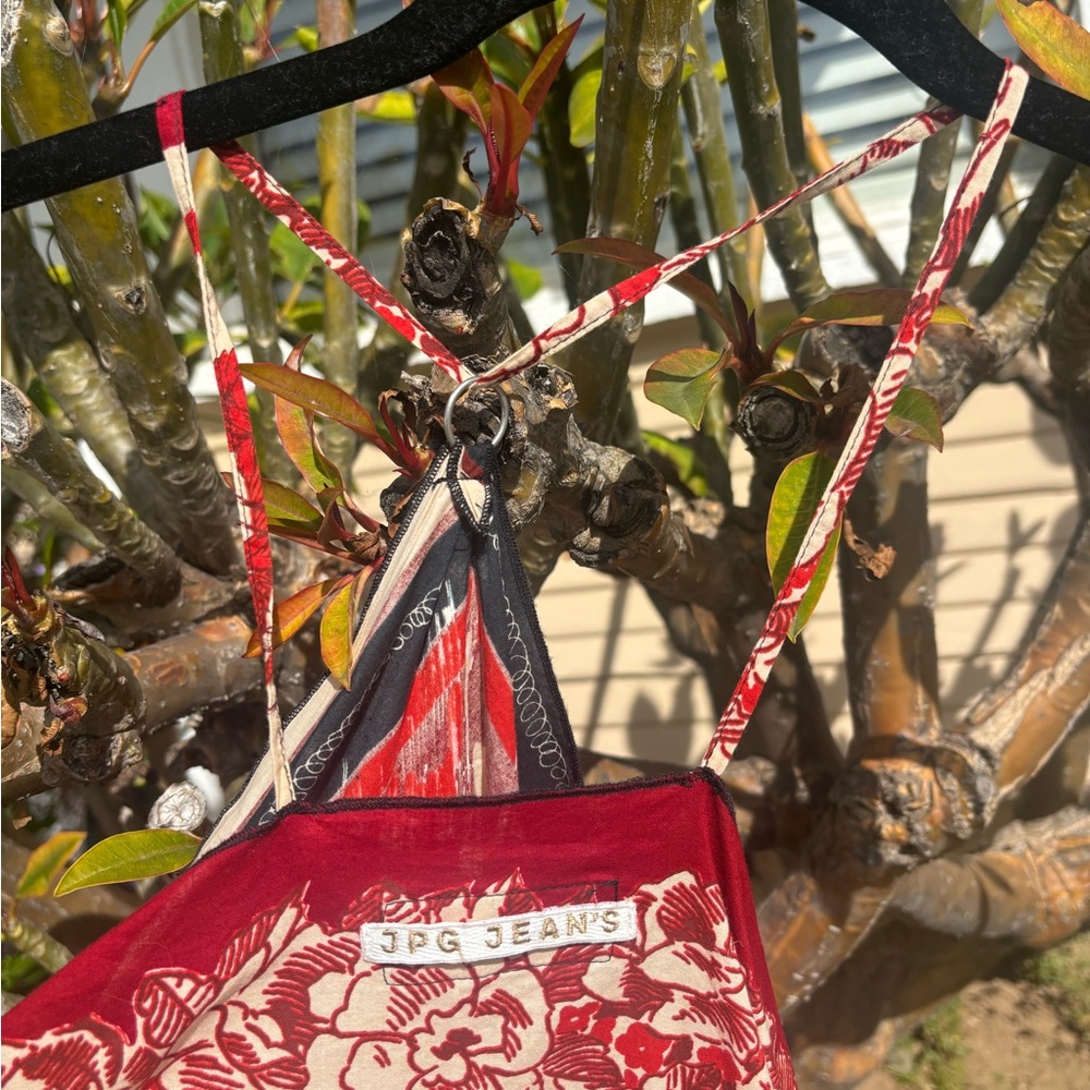 Jean Paul Gaultier JPG Scarf Print Asymmetrical Dress Vintage Boho Italy S - Picture 3 of 11